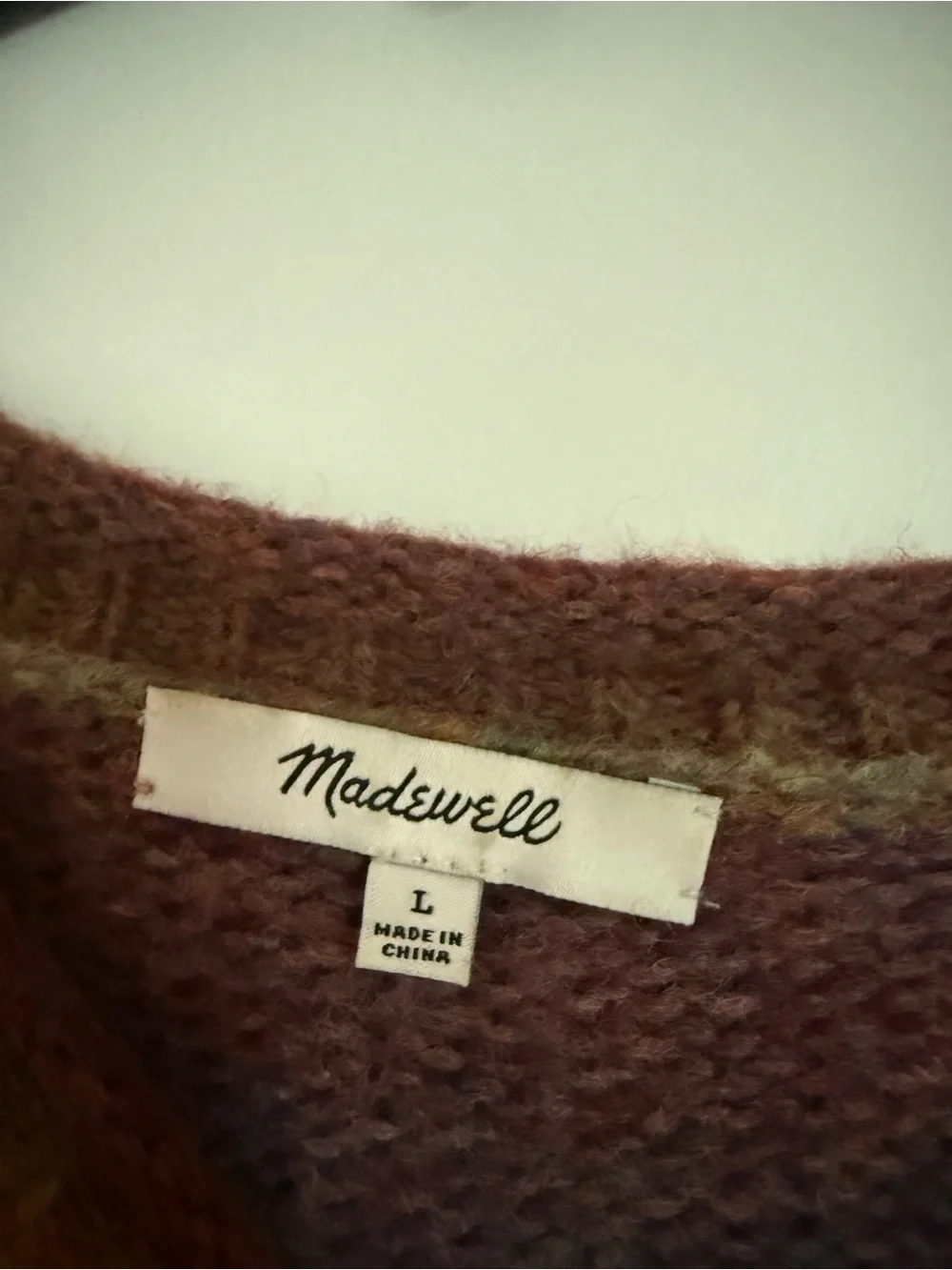 Madewell Multicolor Striped Crewneck Sweater - Teal, Rust, Purple